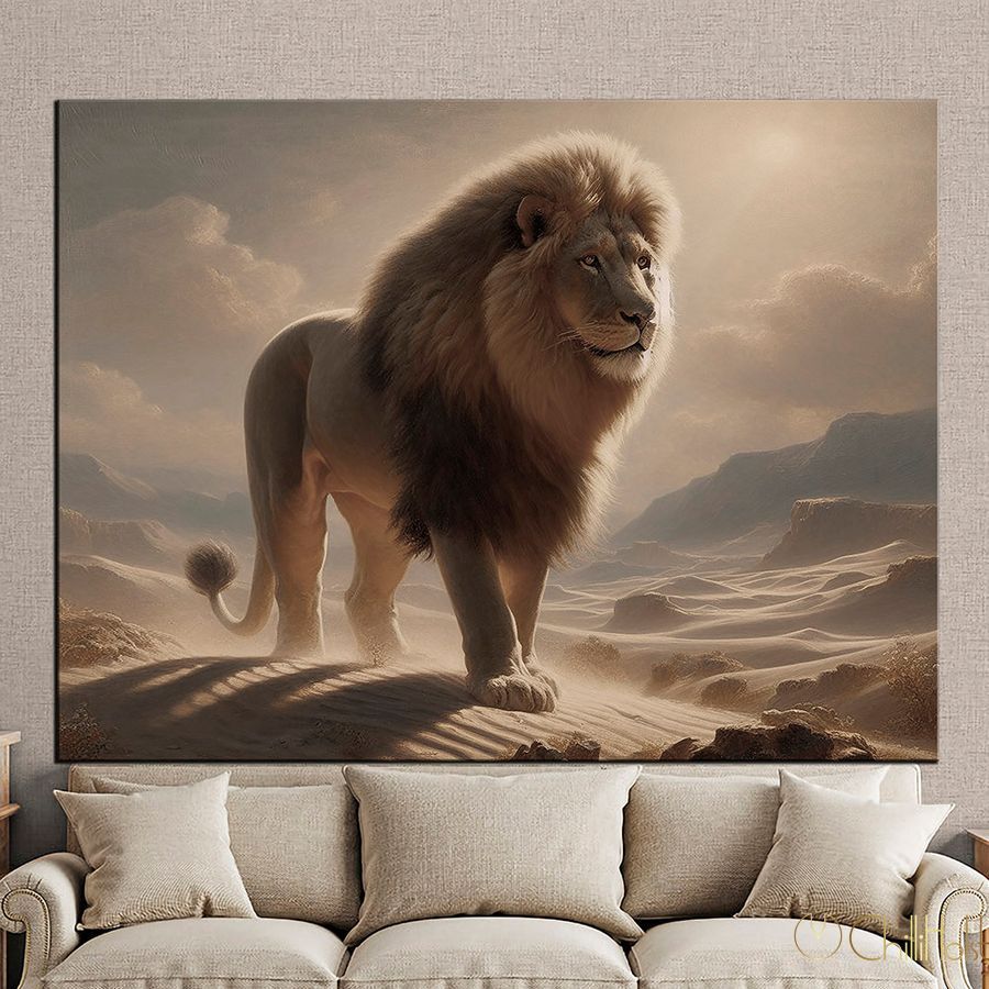 Картина у спальню чи кімнату - Пустельний лев - 30х40 см