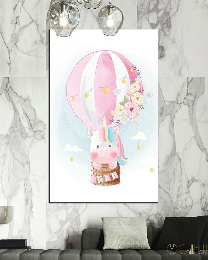 Картина - Единорог на воздушном шаре | ChilliHolst