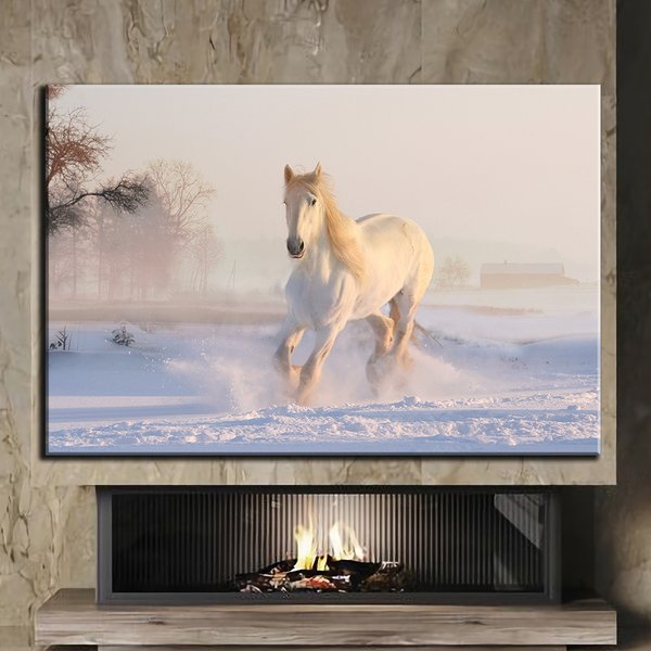 Картина у спальню чи у вітальню - Білий кінь - 40х60 см