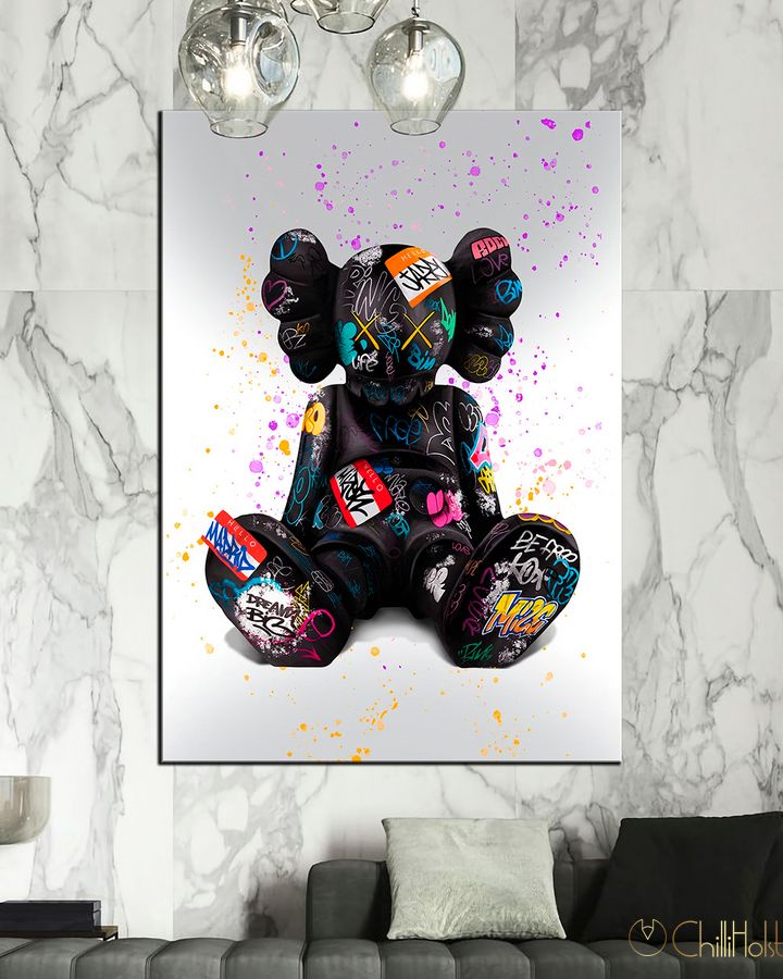 Картина для офиса или комнаты  - KAWS в цветах граффити - 30х40 см