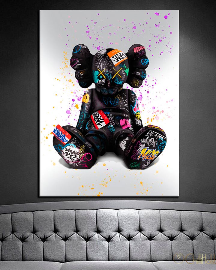 Картина для офиса или комнаты  - KAWS в цветах граффити - 30х40 см