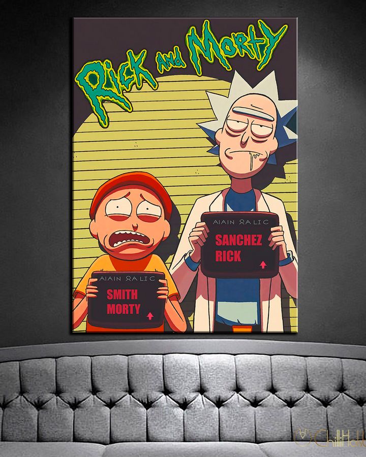 Картина з героєм коміксу Rick and Morty Арешт - 50х70 см