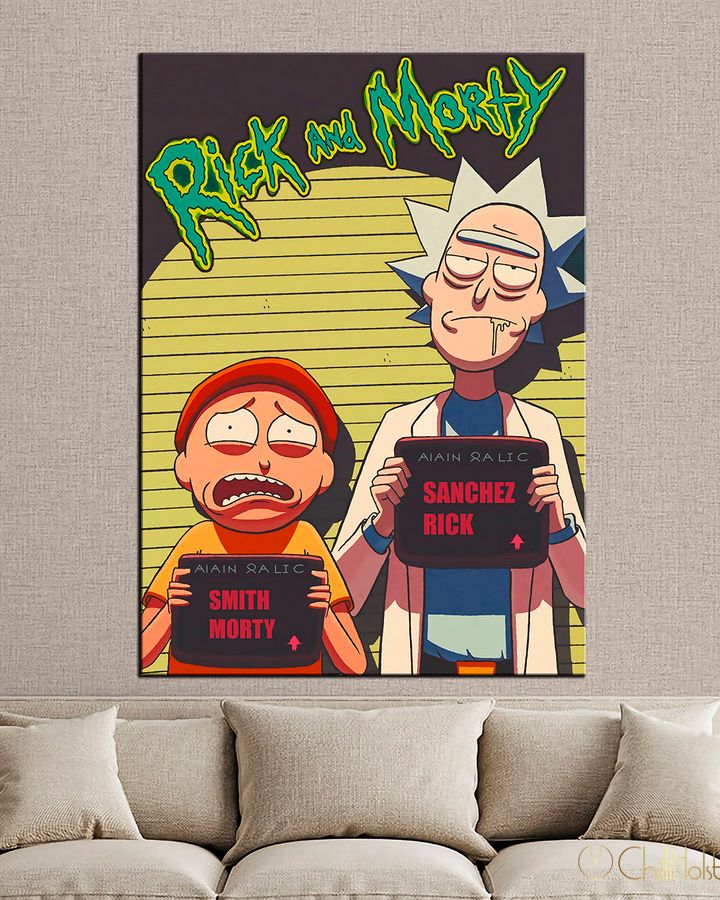 Картина с героем комикса Rick and Morty Арест - 50х70 см