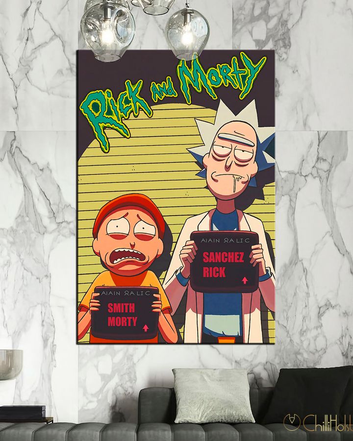 Картина с героем комикса Rick and Morty Арест - 50х70 см