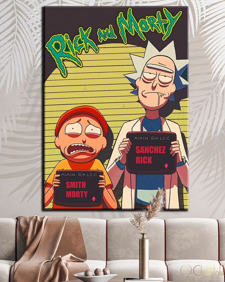 Картина с героем комикса Rick and Morty Арест - 50х70 см