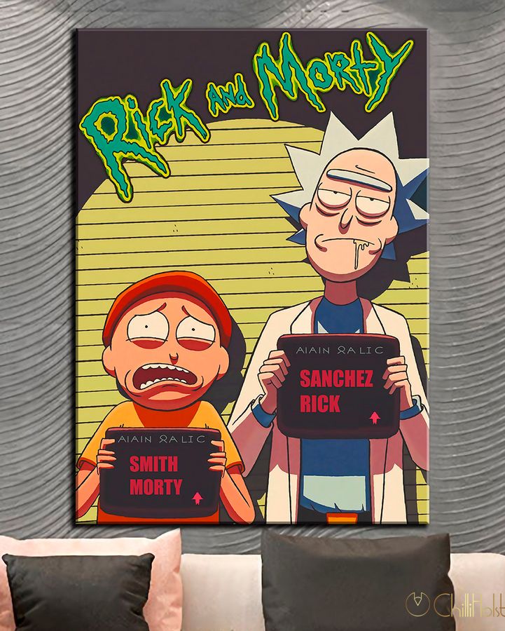 Картина с героем комикса Rick and Morty Арест - 50х70 см