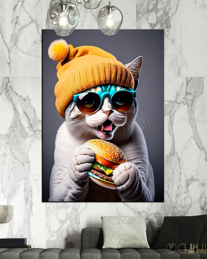 Картина - Кот в шапке - 30х40 см