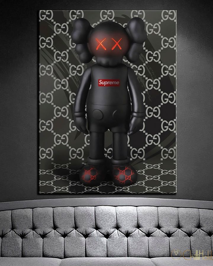 Картина для офиса - KAWS GUCCI X SUPREME - 30х40 см