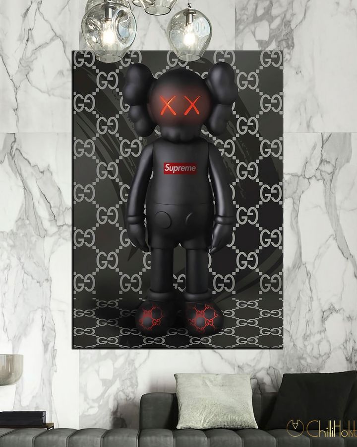 Картина для офиса - KAWS GUCCI X SUPREME - 30х40 см