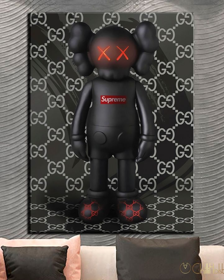 Картина для офиса - KAWS GUCCI X SUPREME - 30х40 см