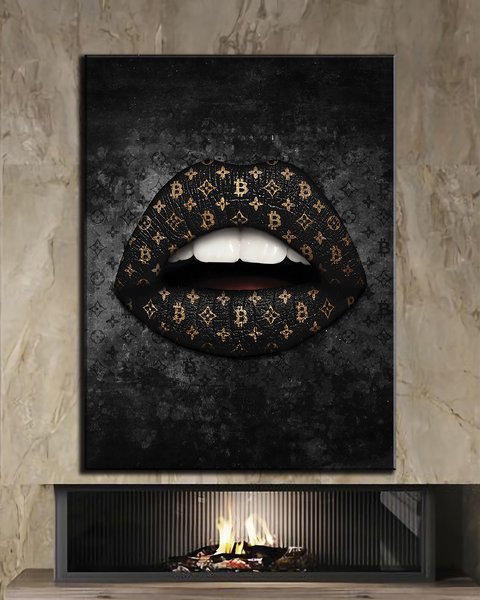Картина - Губи Bitcoin x Louis Vuitton - 30х40 см